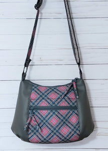 Heidi - Pink Plaid and Gray Bag