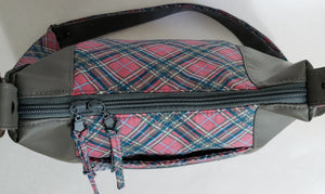 Heidi - Pink Plaid and Gray Bag