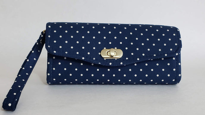 Camy  - Navy Polka Dot Wallet