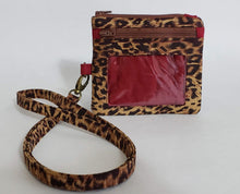 Load image into Gallery viewer, Lucy - Red and Animal Print Badge Holder and Lanyard