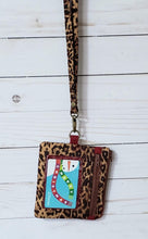 Load image into Gallery viewer, Lucy - Red and Animal Print Badge Holder and Lanyard