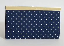 Load image into Gallery viewer, Slick  - Navy and Cream Polka Dot