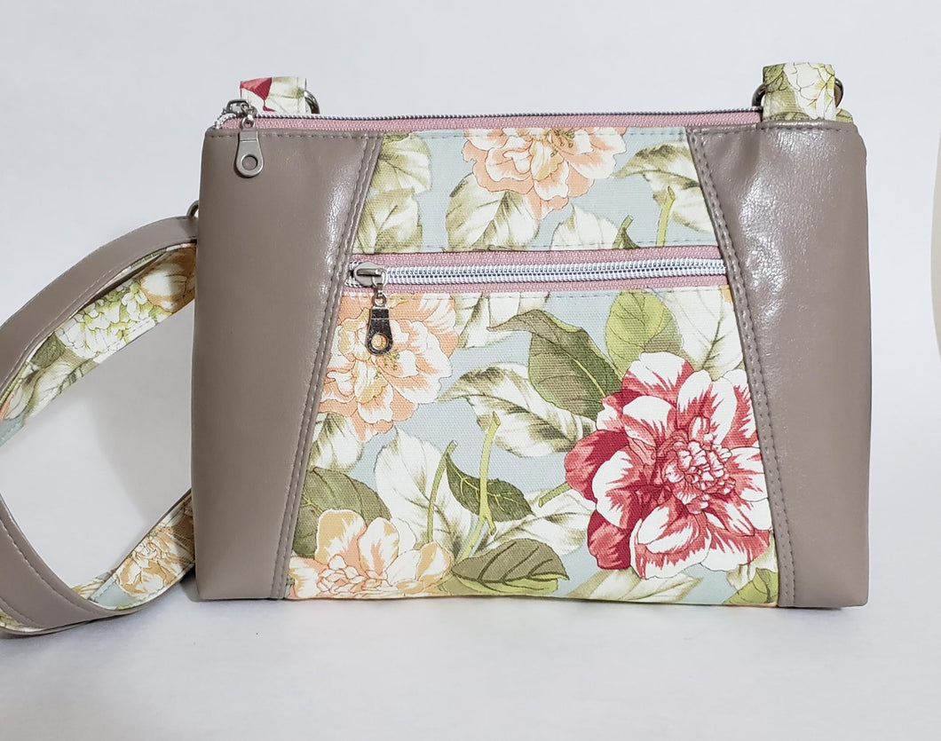 Dessa - Muted Floral and Taupe Bag