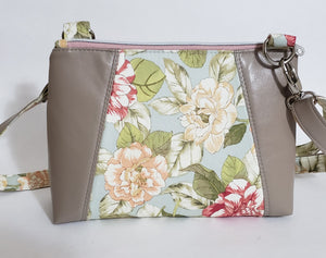 Dessa - Muted Floral and Taupe Bag