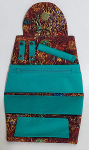 Ruth - Brown Multi with Teal Jewelry Holder