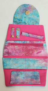 Ruth - Blue and Pink Print Jewelry Holder