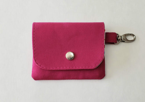 Mae - Pink, Polka Dots, and Silver Hardware Mini Wallet