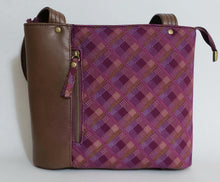 Load image into Gallery viewer, Julia - Purple Plaid with Brown Vinyl