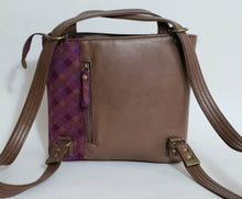 Load image into Gallery viewer, Julia - Purple Plaid with Brown Vinyl