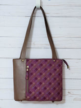 Load image into Gallery viewer, Julia - Purple Plaid with Brown Vinyl