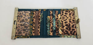 Slick Mini Wallet - Teal and Leopard