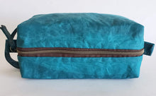 Load image into Gallery viewer, Journey Zippered Bag - Teal Waxed Canvas