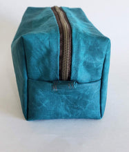 Load image into Gallery viewer, Journey Zippered Bag - Teal Waxed Canvas