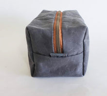 Load image into Gallery viewer, Journey Zippered Bag - Gray Waxed Canvas