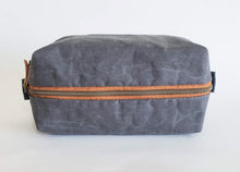 Load image into Gallery viewer, Journey Zippered Bag - Gray Waxed Canvas