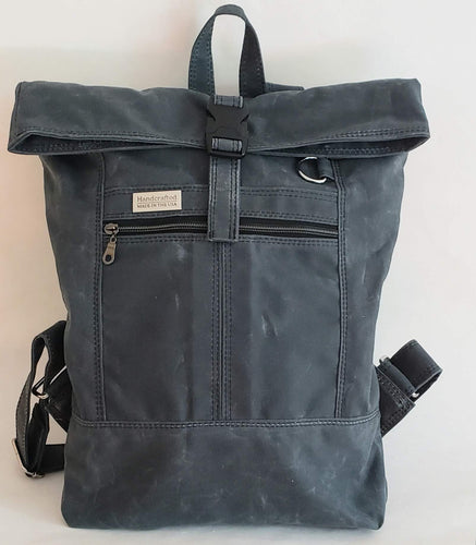 Lachlan Backpack -  Gray Waxed Canvas