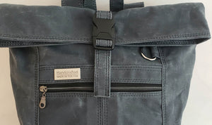 Lachlan Backpack -  Gray Waxed Canvas