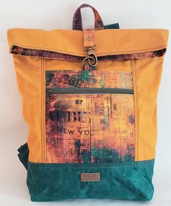 Lachlan - Yellow Gold, Teal and Print