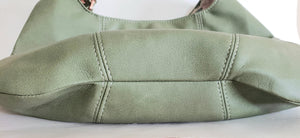Bottom of bag showing top stitching