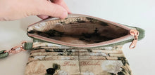 Load image into Gallery viewer, Wallet zippered pocket for coins or other items, showing label.
