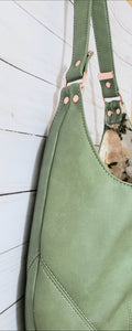 Sylvia Shoulder Bag and Claire Wallet Set - Green Vinyl