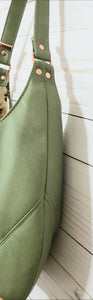 Sylvia Shoulder Bag and Claire Wallet Set - Green Vinyl