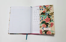 Load image into Gallery viewer, Nancy Ann - Floral with Crosshatch Turquoise Spine