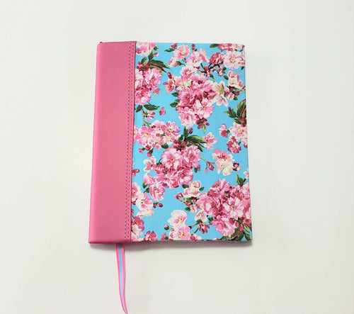 Nancy Ann Book Cover - Pink Flowers with Blue Background