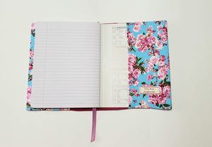 Nancy Ann Book Cover - Pink Flowers with Blue Background