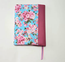 Load image into Gallery viewer, Nancy Ann Book Cover - Pink Flowers with Blue Background